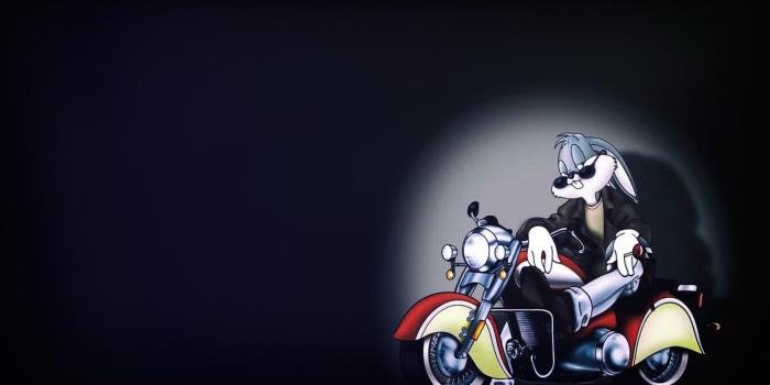 1332x850 Wallpaper Rabbit, Motorcycle, Cartoon, Looney Tunes, Bugs Bunny
