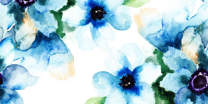 1920x1080 Watercolor Floral Blues HD Desktop Background wallpaper free