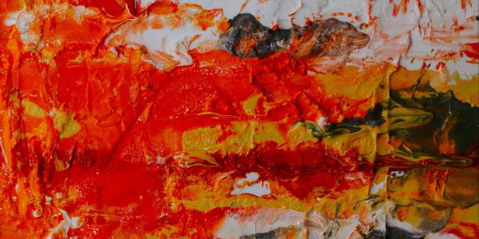 2560x1600 Download wallpaper 2560x1600 paint, relief, red, stains, chaotic