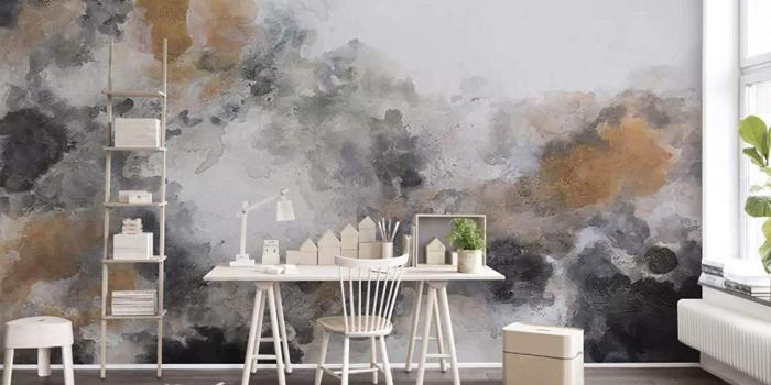 1500x1029 Amazon.com: Murwall Watercolor Art Wallpaper Smoke Pattern Wall