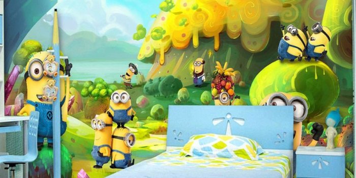 900x900 US $17.0 37% OFF|Cartoon Photo wallpaper Minions Wallpaper Custom 3D Wall  Mural Kids Bedroom Decor Children's Playground Despicable Me wallpaper-in 