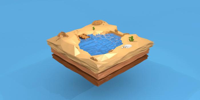 1920x1080 Brown and blue body of water surrounded sand miniature, floating