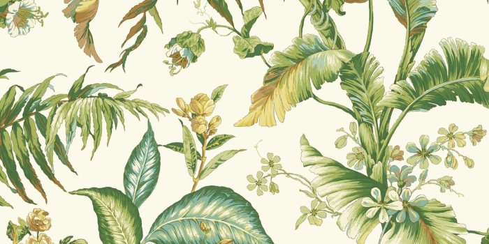 1200x1122 Details about York AT7091 Tropics Fiji Garden Wallpaper white, green, aqua,  yellow, medium