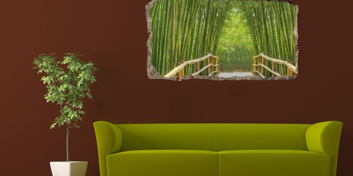 3000x3000 Startonight 3D Mural Wall Art Photo Decor Green Bamboo Bridge Amazing Dual  View Surprise Medium Wall Mural Wallpaper for Bedroom Nature Wall Paper Art 