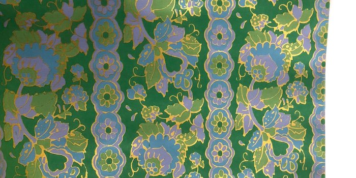 2768x2869 Vintage Green with Gold Floral Wallpaper Varlar Wall Covering, United  Wallpaper Inc. Wall Paper, Made in USA, Lavender Cornflower