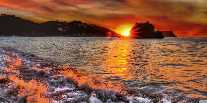 2560x960 Stunning Beach Sunrise wallpaper | 2560x960 | #15547