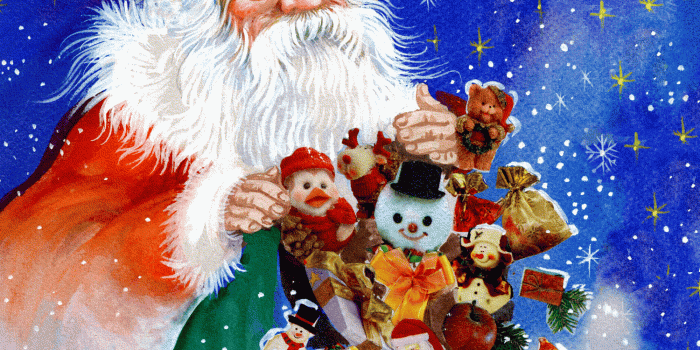 1500x1488 Vintage Santa Claus Cards and a Holiday wallpaper | A Man of Many