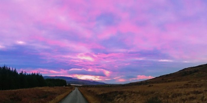 1080x1920 Road, purple sky, clouds, sunset 1080x1920 iPhone 8/7/6/6S Plus