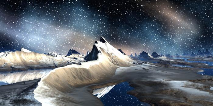 1920x1080 Winter Moon, ice, moon, mountains, space, stars