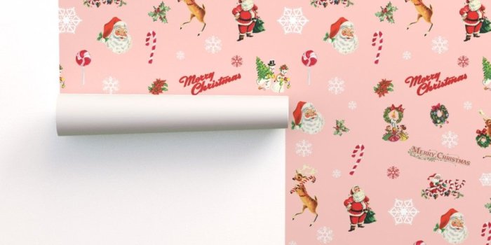 1024x1024 Vintage Christmas Santa Claus Reindeer on Isobar by twodreamsshop