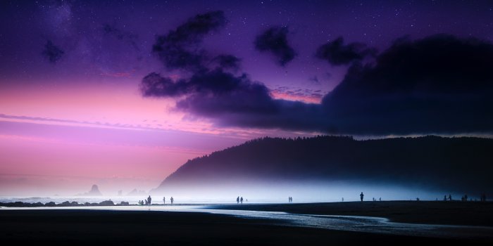 7203x4807 Wallpaper Beach, Twilight, Purple sky, 4K, 8K, Nature, #14712