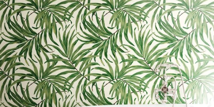 831x1200 York AT7051 Tropics Bali Leaves Wallpaper cream, light to medium  yellow/green, dark grey