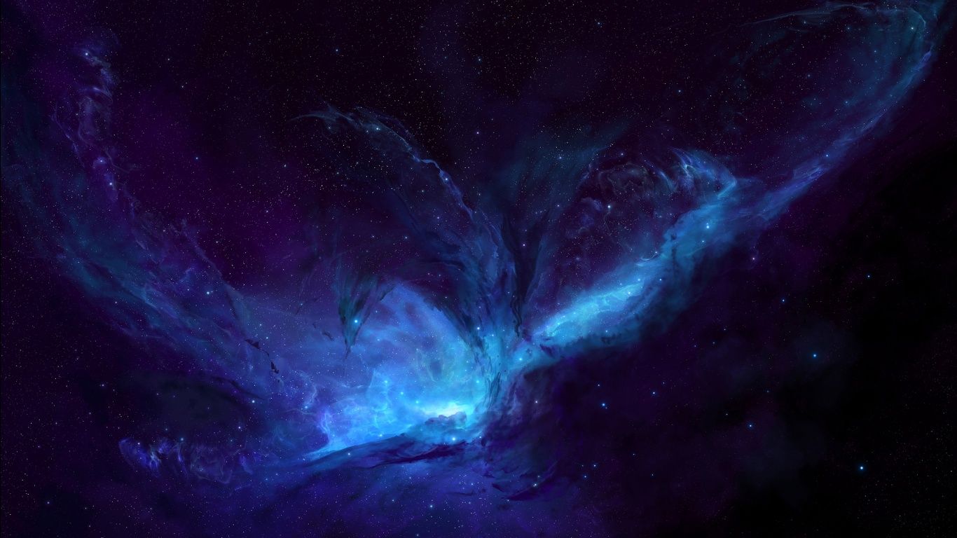 1366x768 Blue Milky Way Galaxy Space 4K Wallpaper – WallpapersByte
