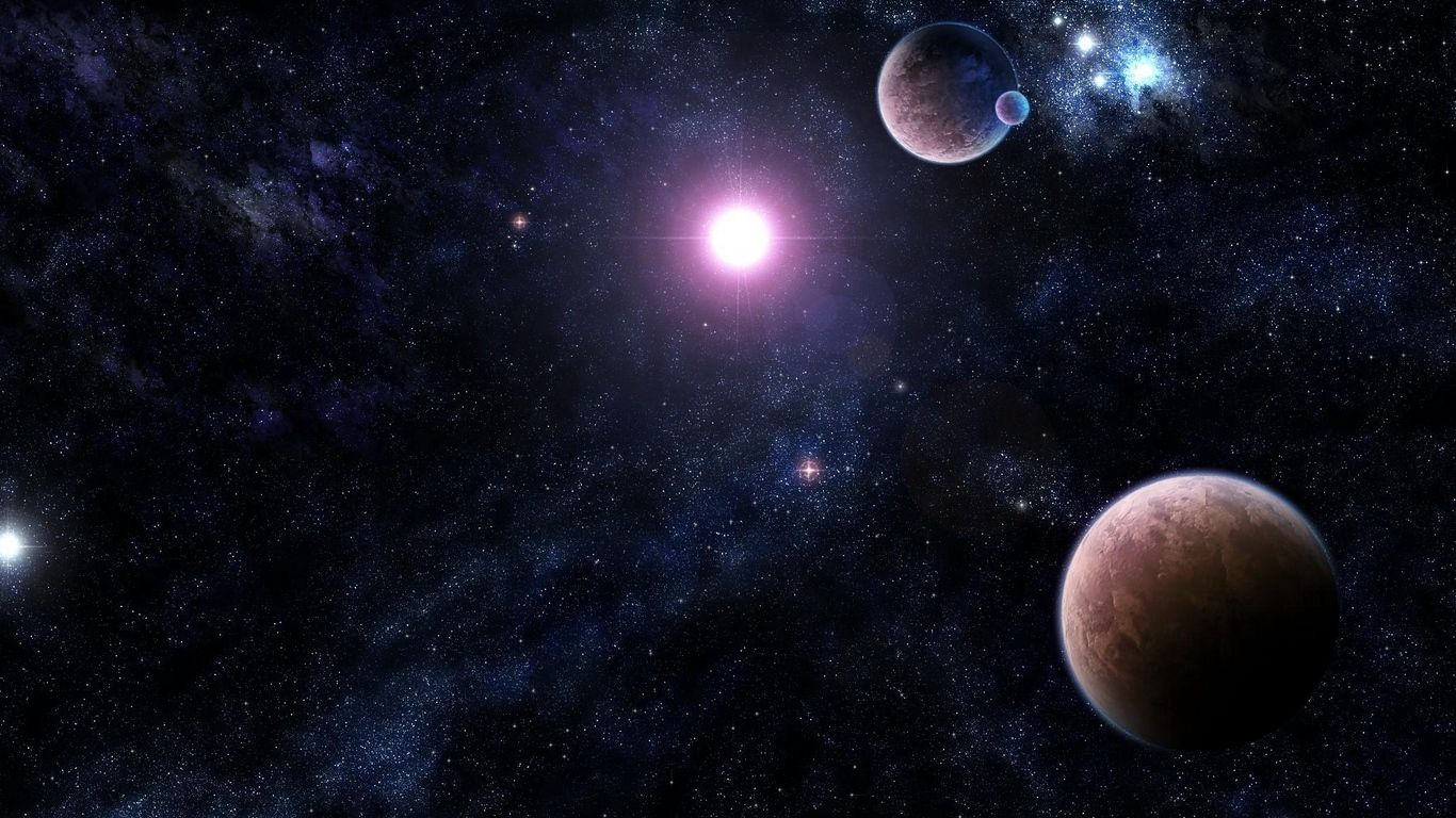 1366x768 Download wallpaper 1366x768 galaxy, stars, universe, light, planet