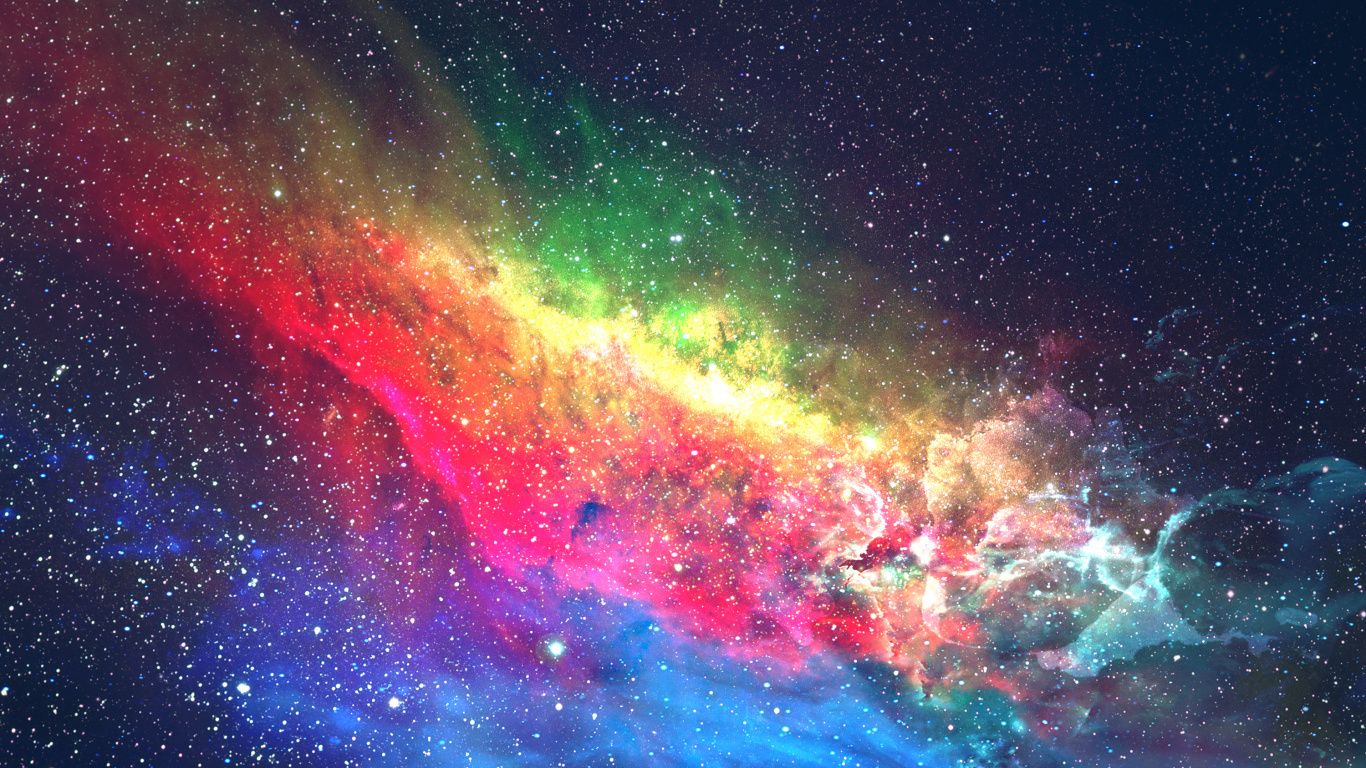 1366x768 Download 1366x768 wallpaper colorful, galaxy, space, digital art