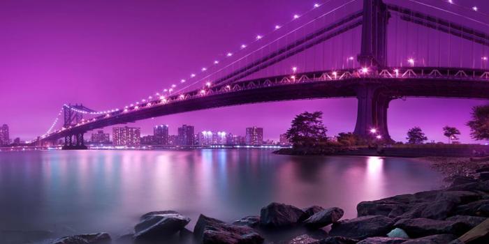 1024x768 beautiful Bridge With Purple Effect | Download Wallpapers