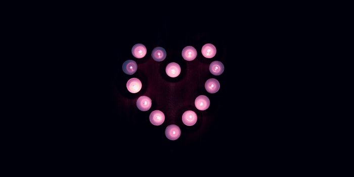 3840x2400 Download 3840x2400 wallpaper heart, shape, arranged, candles, dark
