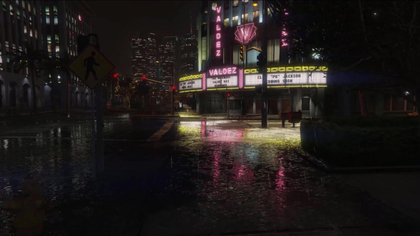 2048x1152 4K Downtown Theater In The Rain Live Wallpaper Free - DesktopHut