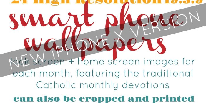 2000x2000 Catholic Monthly Devotion Wallpapers *digital download* for printing or for  iPhone X aspect ratio home screen and lock screen images