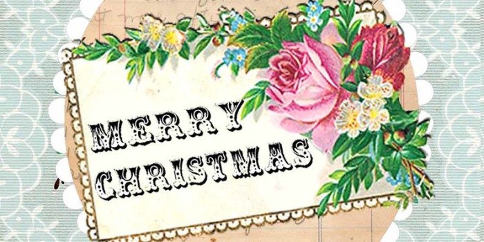 791x1024 Victorian Scrap & Vintage Wallpaper Holiday Christmas Card…