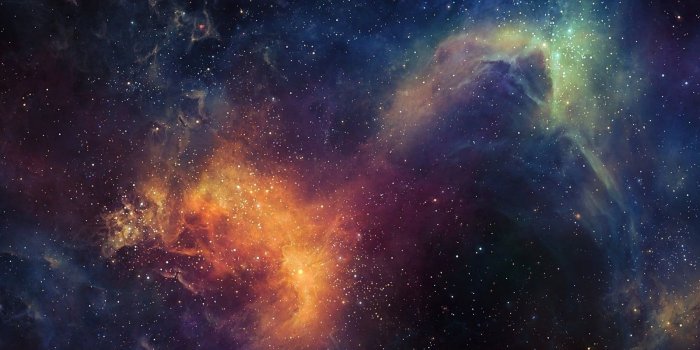 1600x900 Black, yellow, and teal galaxy HD wallpaper | Wallpaper Flare