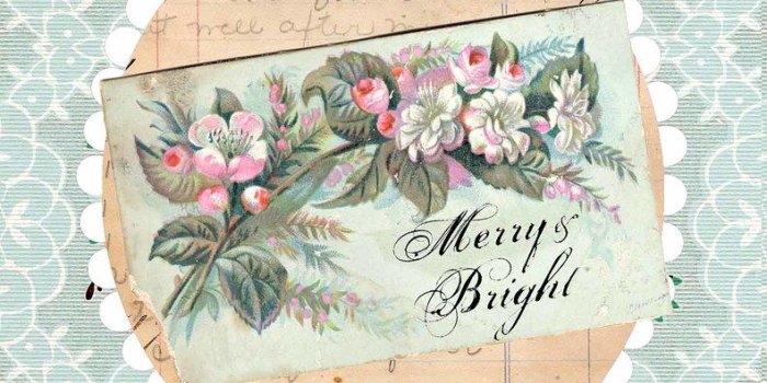791x1024 Victorian Scrap & Vintage Wallpaper Holiday Christmas Card…