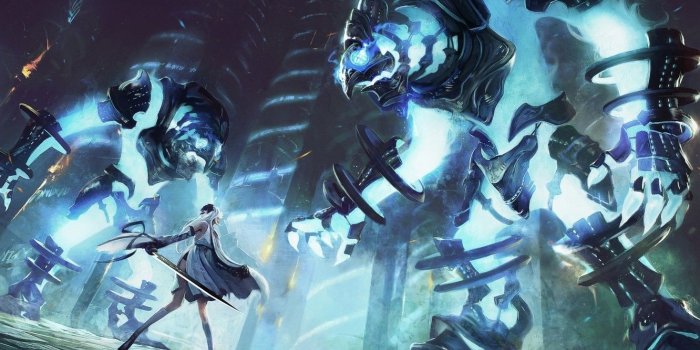 1332x850 Wallpaper girl, monster, anime, girl, armor, battle, monster, armor