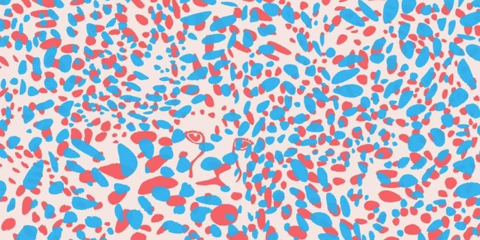 1500x1500 Cheetah Vision Screen Printed Wallpaper in Color Candy 'Red and Blue on  Blush'
