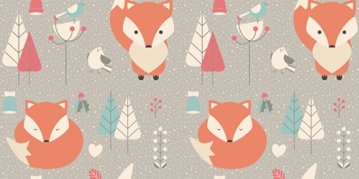 1500x1500 Buy Fox Orange Animal Print Wallpaper Online in India at Best Price