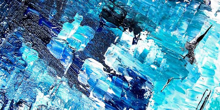 1080x1920 Under the sea modern abstract hand paitn blue turquoise acrylic