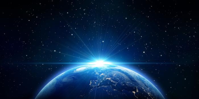 2560x1600 Download 2560x1600 Earth, Galaxy, Stars, Flare Wallpapers for