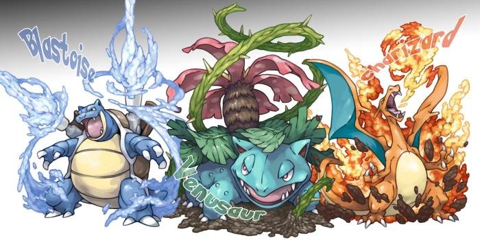1820x950 Charizard, Venasaur & Blastoise - Charizard Fan Art (21792273) - Fanpop
