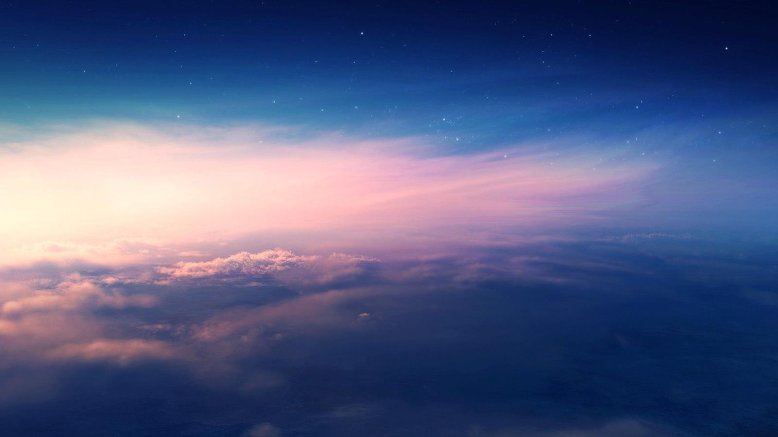 1920x1080 Cold Blue Space Stars Above Clouds Desktop Wallpaper