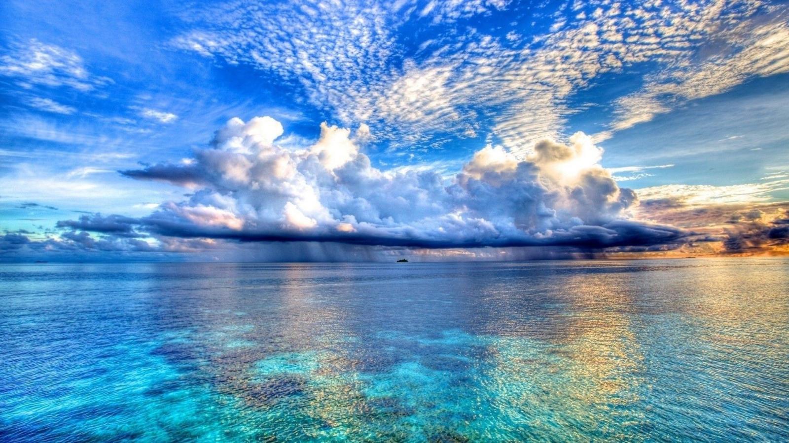 1920x1080 Nature Blue Sea And Clouds Backgrounds Wallpapers HD Desktop