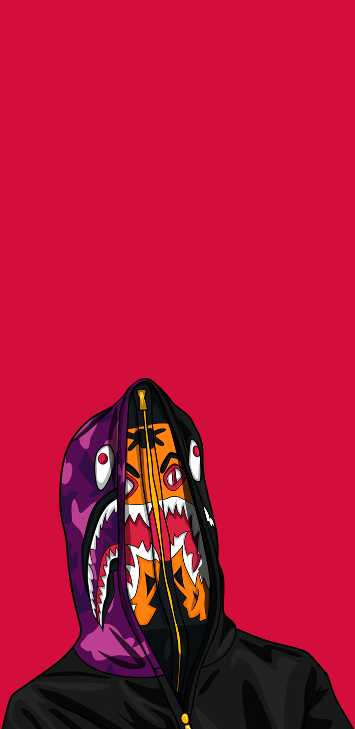 709x1453 Made a BAPE shark hoodie wallpaper (More info in text) [1920x1080