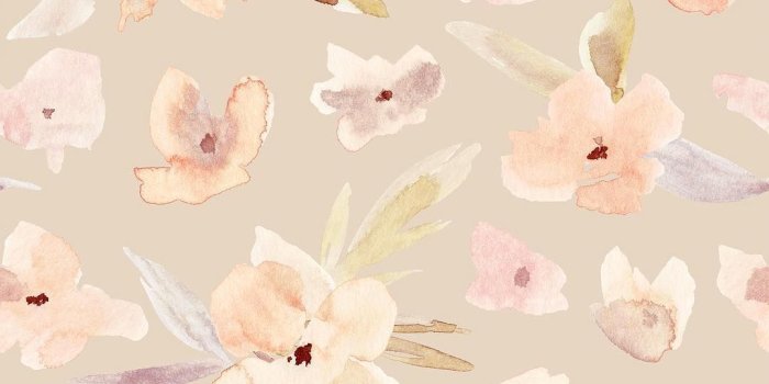 1080x1080 Pattern design, seamless floral pattern, watercolor flowers