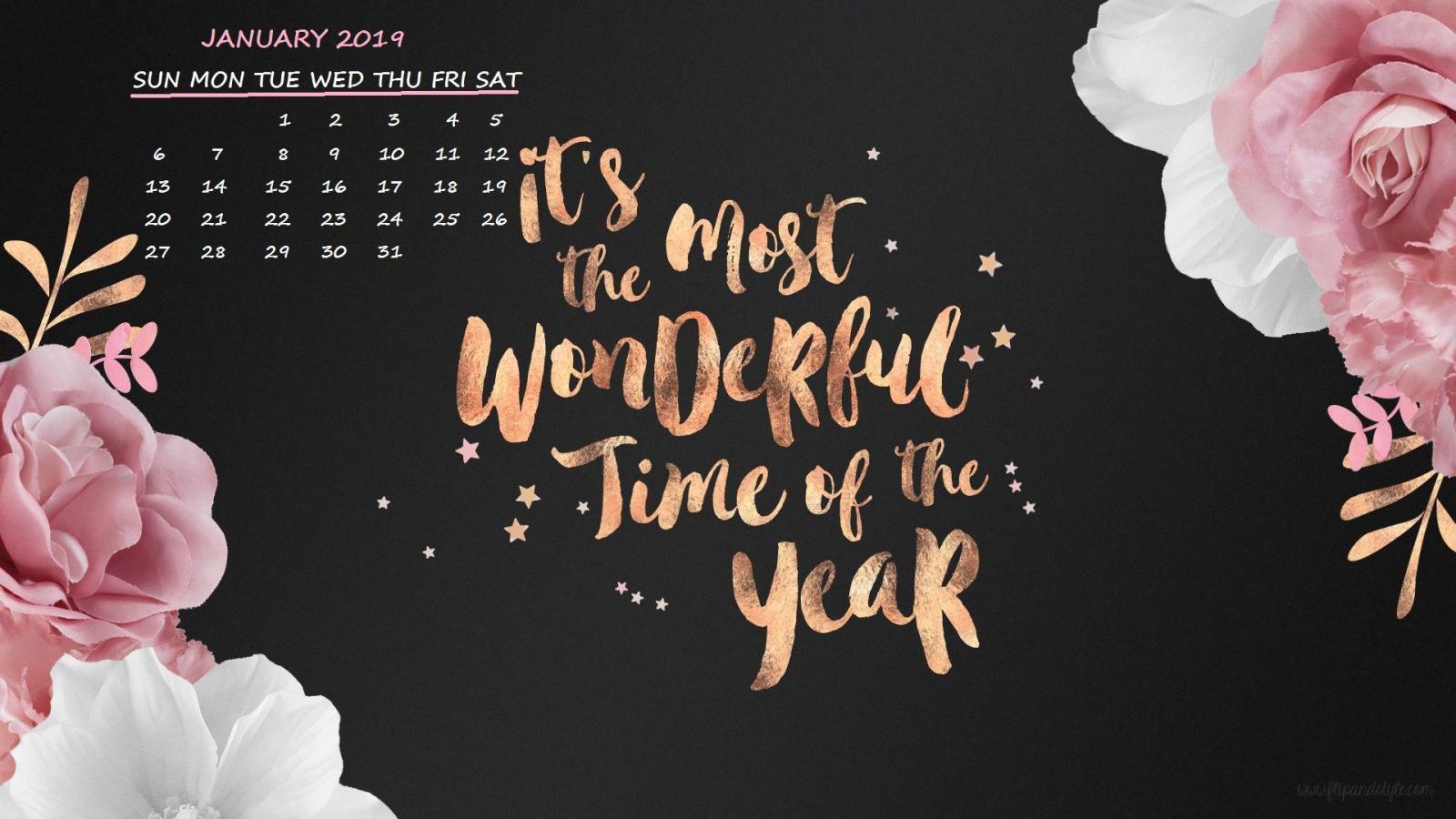 1920x1080 January 2019 Desktop New Year Calendar | Wallpapers in 2019
