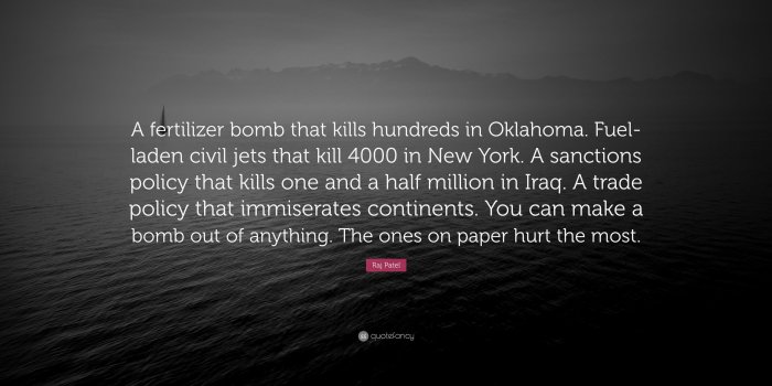 3840x2160 Raj Patel Quote: “A fertilizer bomb that kills hundreds in Oklahoma