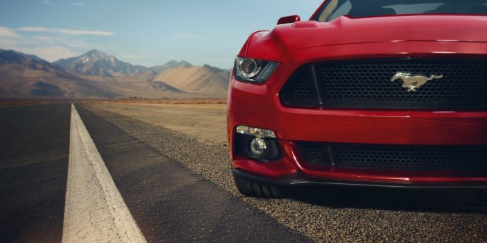 1366x768 Download wallpaper 1366x768 ford, mustang, gt, red, front, muscle