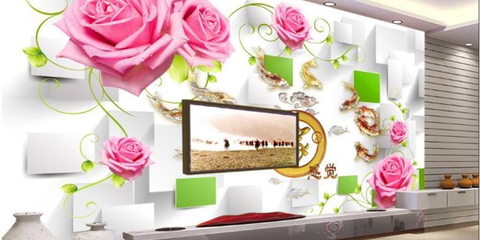 1000x800 US $9.0 40% OFF|beibehang 3d wallpaper Warm Aesthetic Decorative Wallpaper  Box Rose Vine House Interior Bedroom TV Wall Background wall paper-in