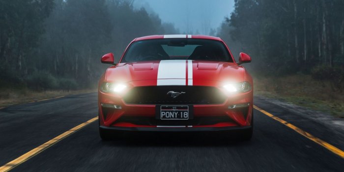 1366x768 Download 1366x768 wallpaper ford mustang gt, sports car, red, tablet