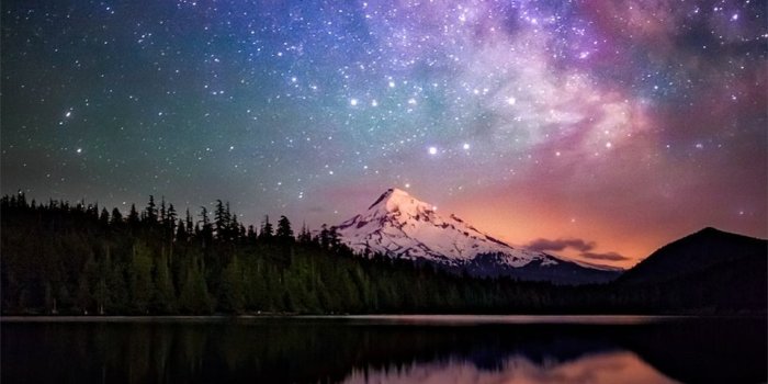 960x1440 The Milky Way galaxy as drifts beyond Mt. Hood, as seen from the