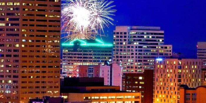 800x1280 Download 800x1280 Oregon, Portland, Cityscape, Night, Fireworks