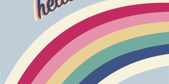 2250x4000 Colourful rainbow wallpaper with hello sunshine slogan. A positive