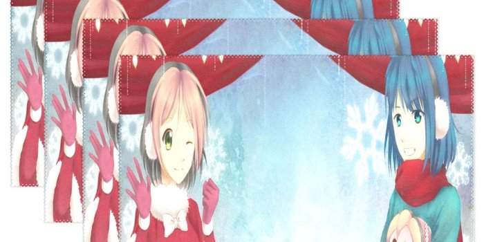 1200x1200 Amazon.com: NMCEO Place Mats Unique Anime Christmas Girl Wallpaper