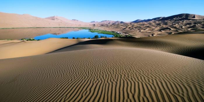 1245x700 Desert lakes sand sky sunny landscapes africa oasis water nature