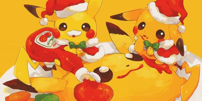 1600x900 Download 1600x900 Pokemon, Pikachu, Christmas 2018, Santa Clothes