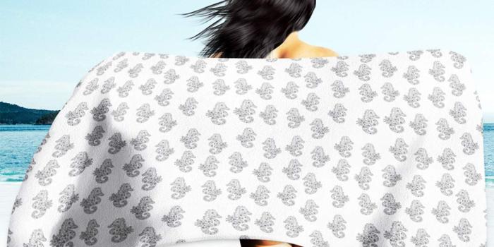 1058x797 Amazon.com: Kutita Sea Life Watercolor Travel Beach Towel 30X60 Inch