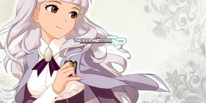 1920x1200 Gray haired anime girl with white and gray clothes graphic