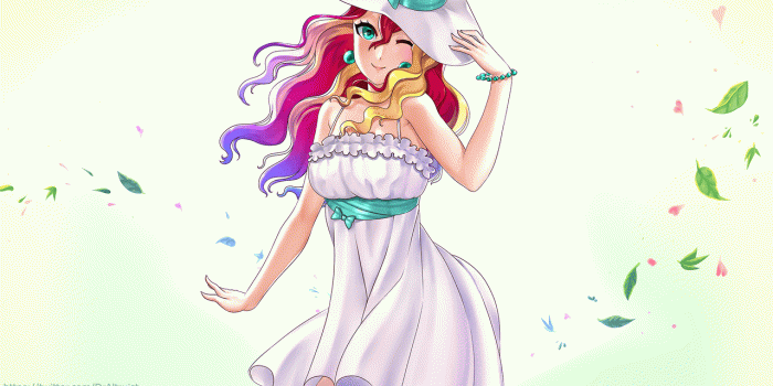 1280x720 2013307 - artist:draltruist, bare shoulders, breasts, clothes, cute